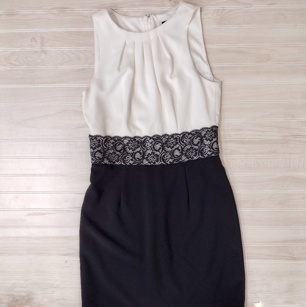 White and black dress